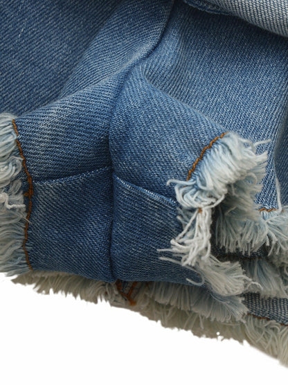 Nana Jacqueline Light Blue Low-Rise Stretch Denim Mini Skirt Light Blue