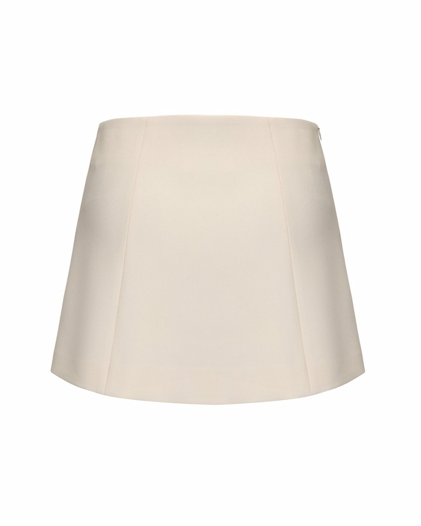 Nana Jacqueline Selena Skirt: Beige Mini Skirt for Brunch White