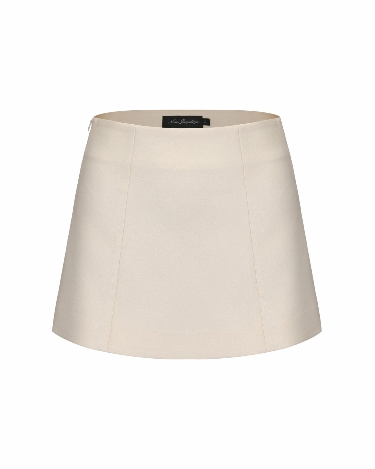 Nana Jacqueline Selena Skirt: Beige Mini Skirt for Brunch White