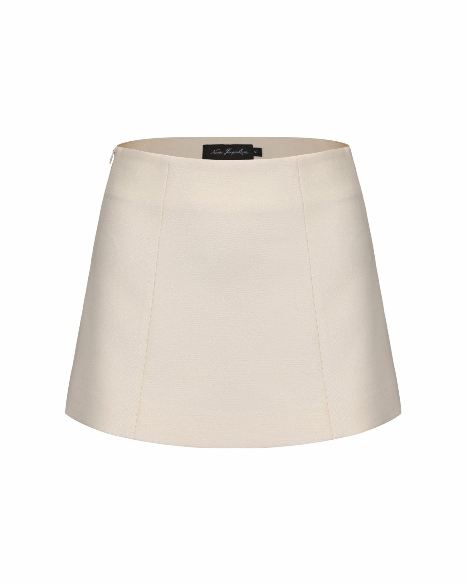 Nana Jacqueline Selena Skirt: Beige Mini Skirt for Brunch White