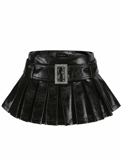 Nana Jacqueline Teresa Leather Mini Skirt: Black Mini Skirt for Girls' Night Out Black