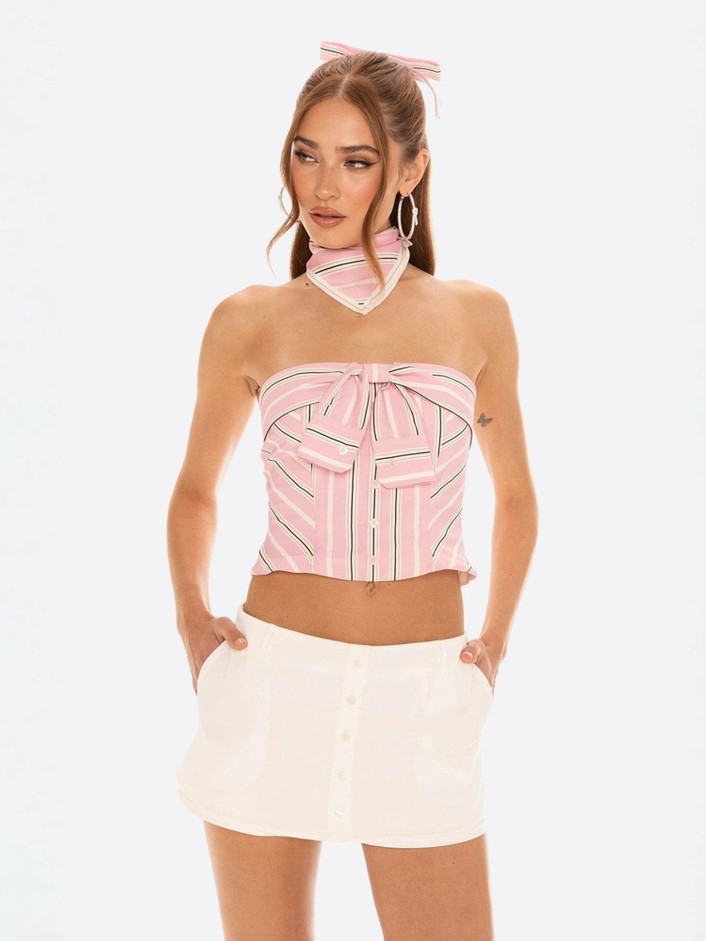 Nana Jacqueline Bridget Skirt: White Mini Skirt for Country Club Brunch White