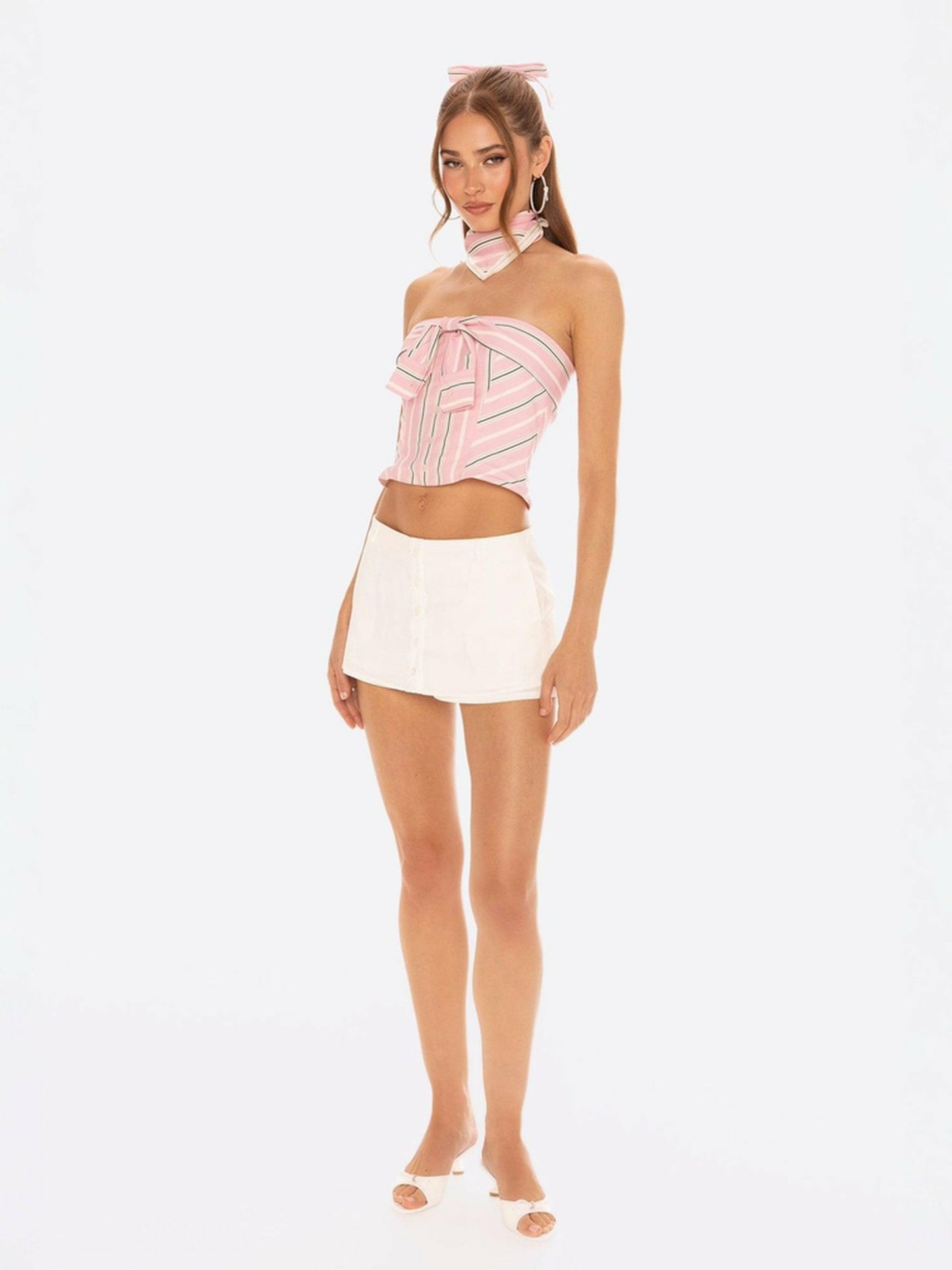 Nana Jacqueline Bridget Skirt: White Mini Skirt for Country Club Brunch White