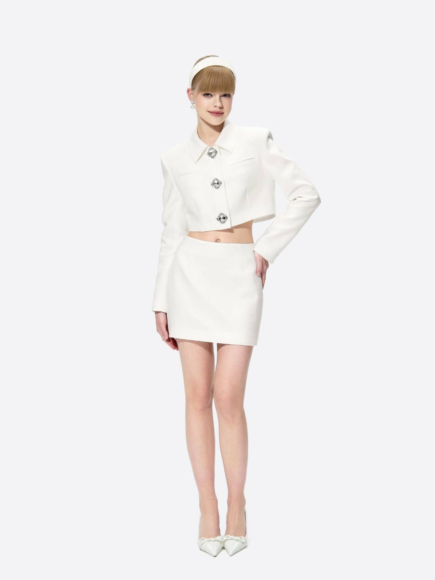 Nana Jacqueline Vanessa Skirt: White Mini Skirt for Bridal Shower White