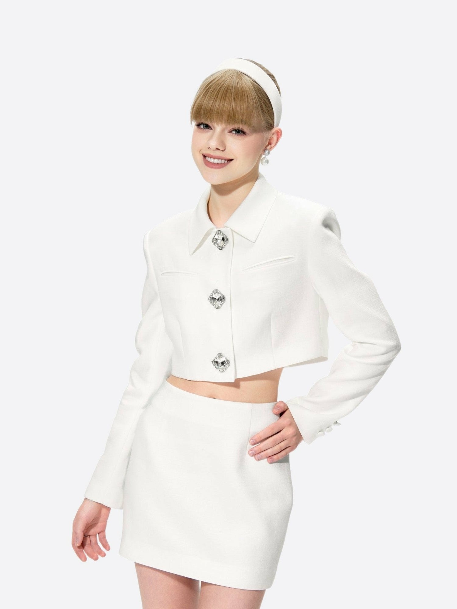 Nana Jacqueline Vanessa Skirt: White Mini Skirt for Bridal Shower White