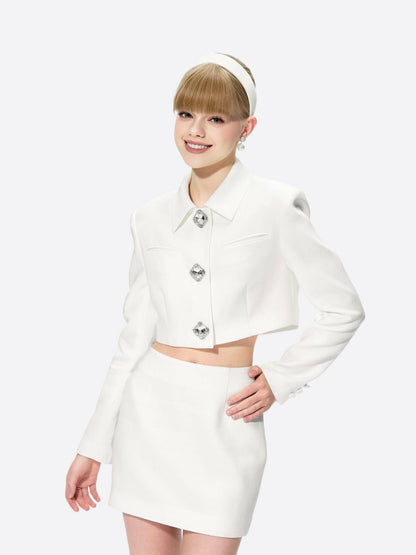 Nana Jacqueline Vanessa Skirt: White Mini Skirt for Bridal Shower White
