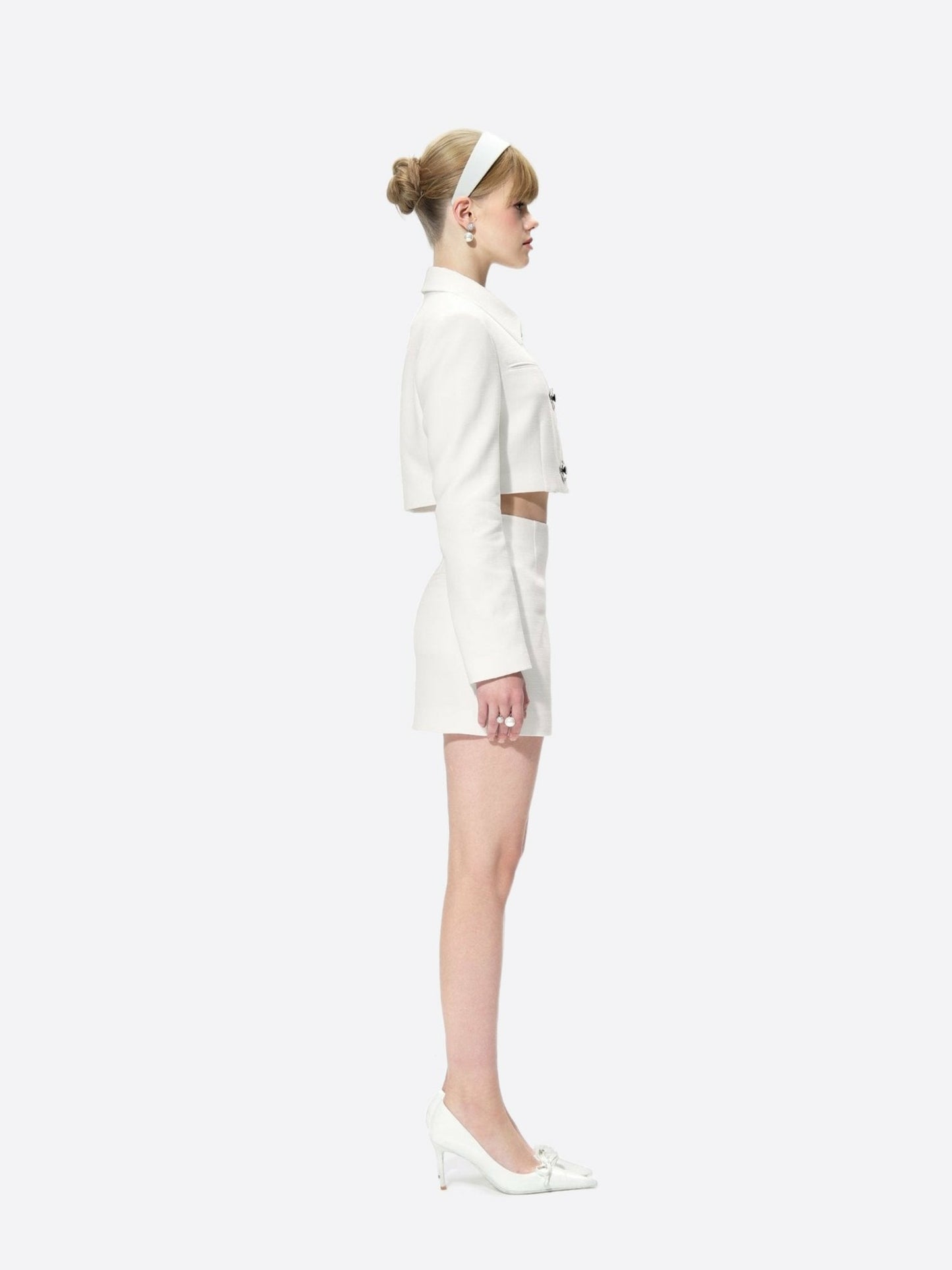 Nana Jacqueline Vanessa Skirt: White Mini Skirt for Bridal Shower White