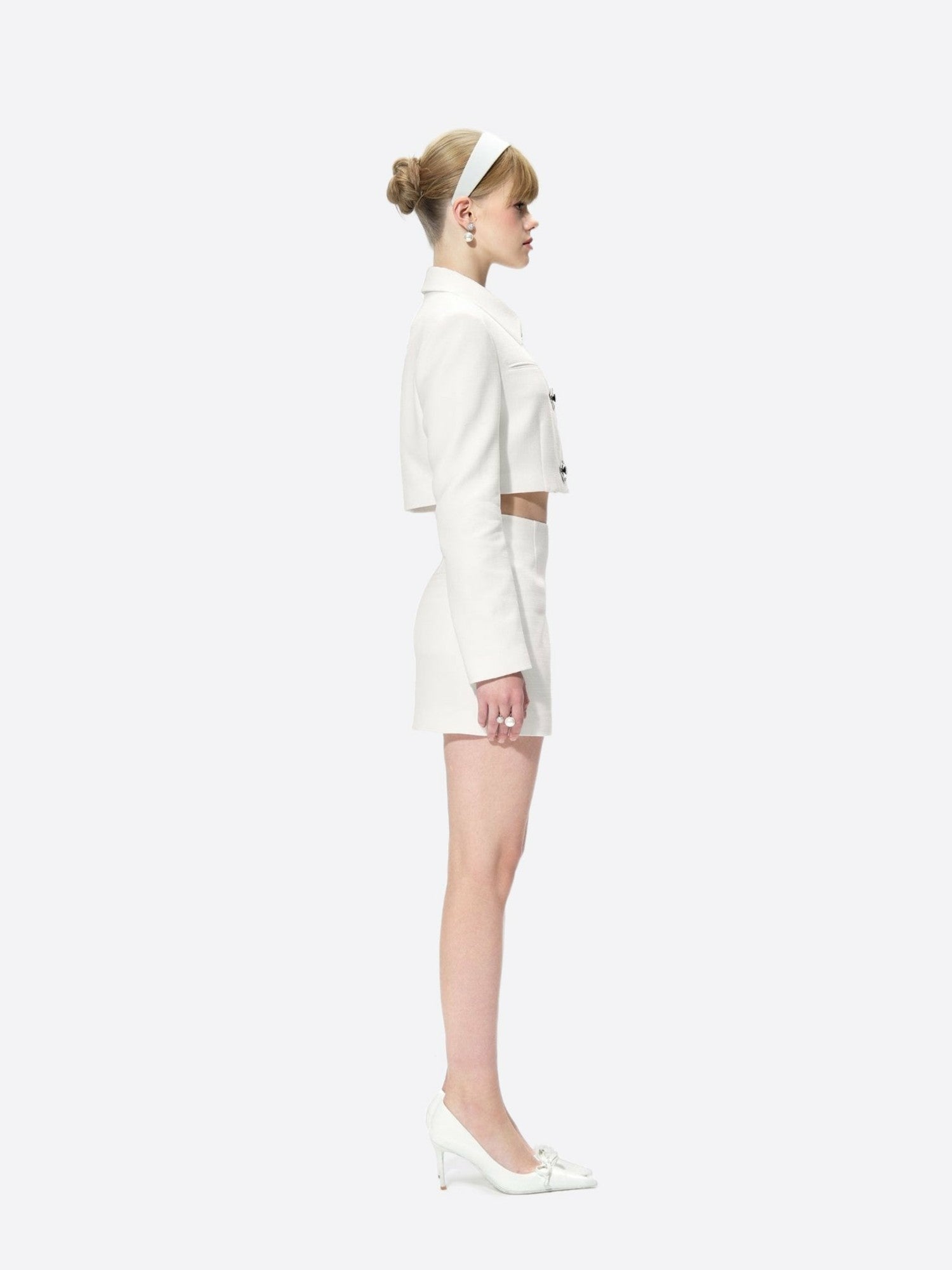 Nana Jacqueline Vanessa Skirt: White Mini Skirt for Bridal Shower White