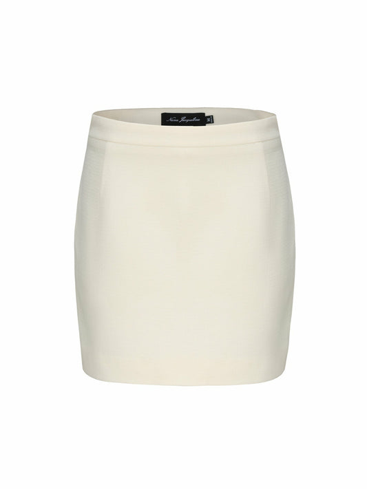 Nana Jacqueline Lisette Skirt: Ivory Mini Skirt for Brunch Ivory