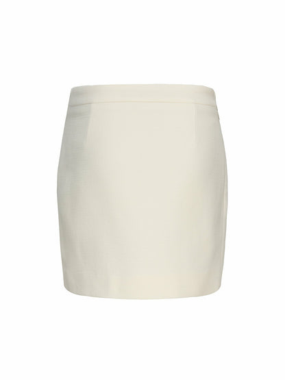 Nana Jacqueline Lisette Skirt: Ivory Mini Skirt for Brunch Ivory
