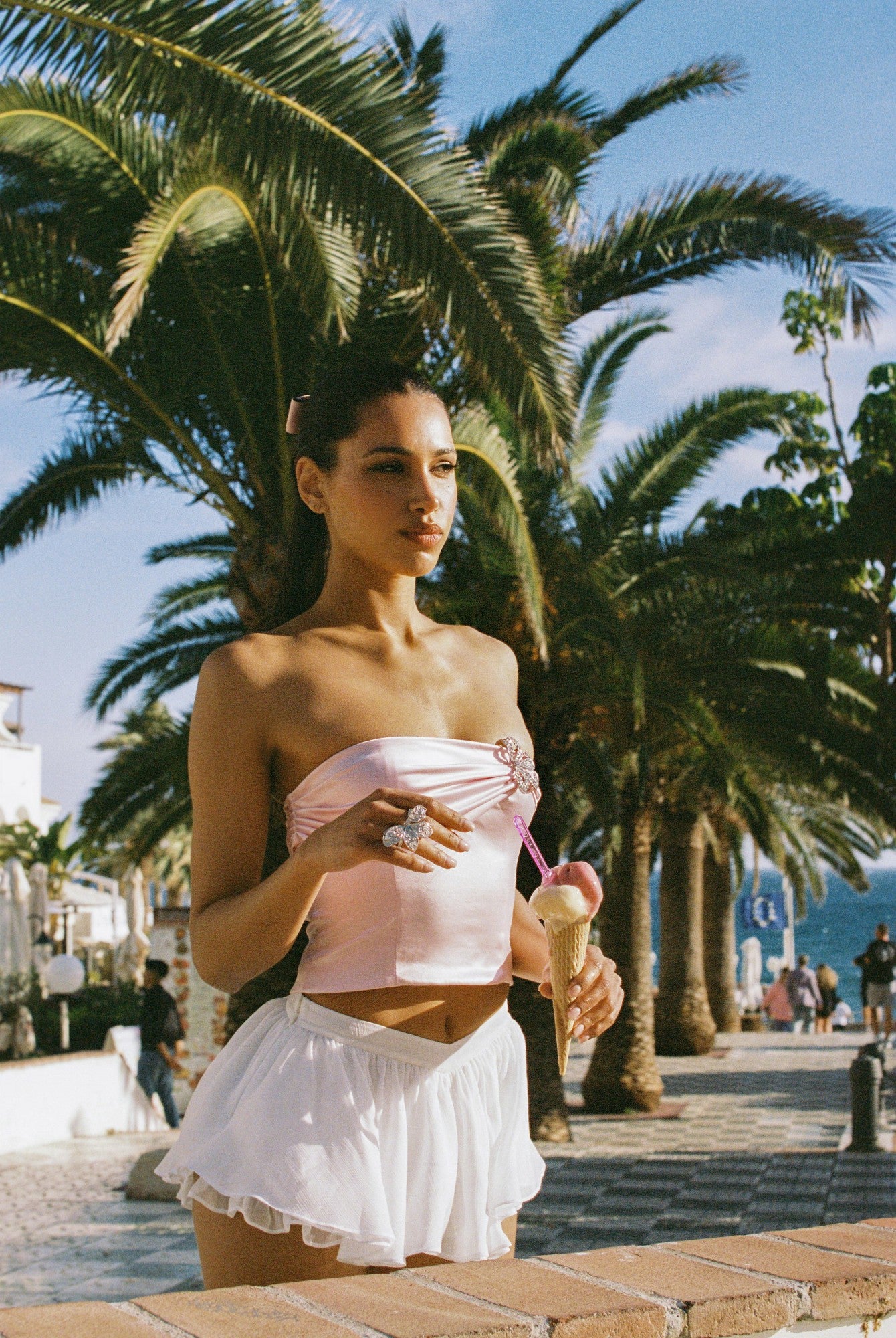 Nana Jacqueline Rosaline Skirt: White Mini Skirt for Bachelorette Party White