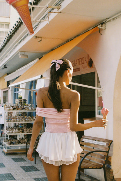 Nana Jacqueline Rosaline Skirt: White Mini Skirt for Bachelorette Party White