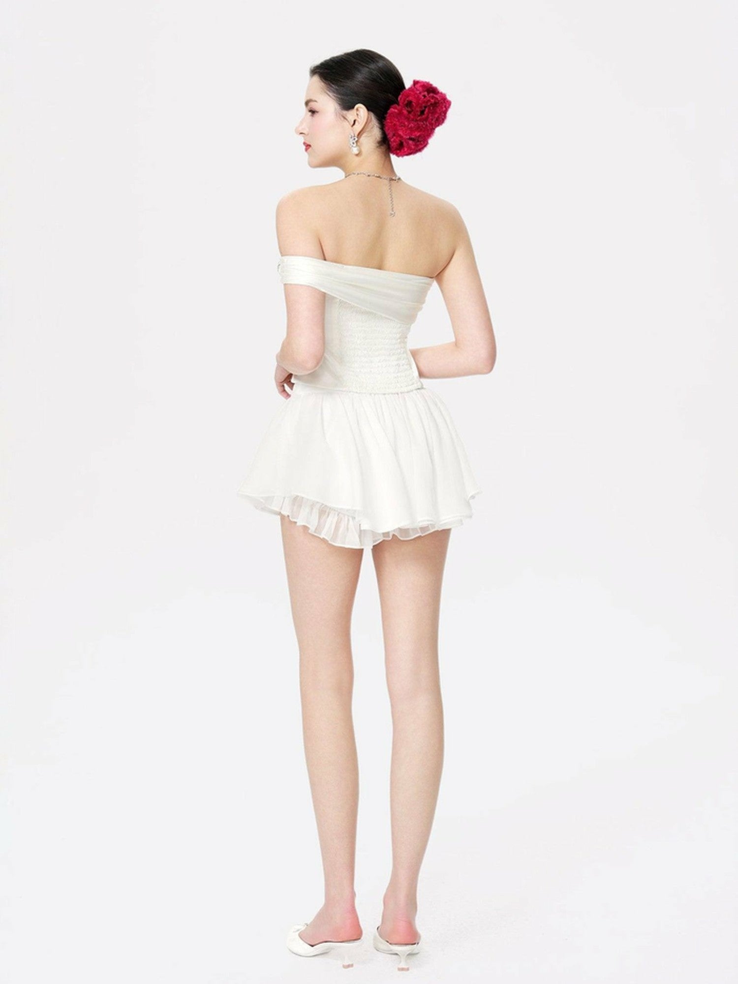 Nana Jacqueline Rosaline Skirt: White Mini Skirt for Bachelorette Party White