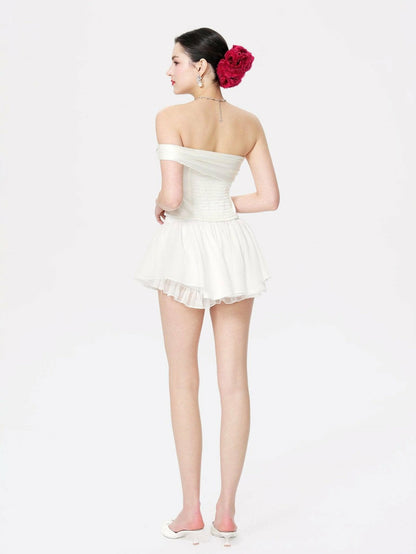 Nana Jacqueline Rosaline Skirt: White Mini Skirt for Bachelorette Party White