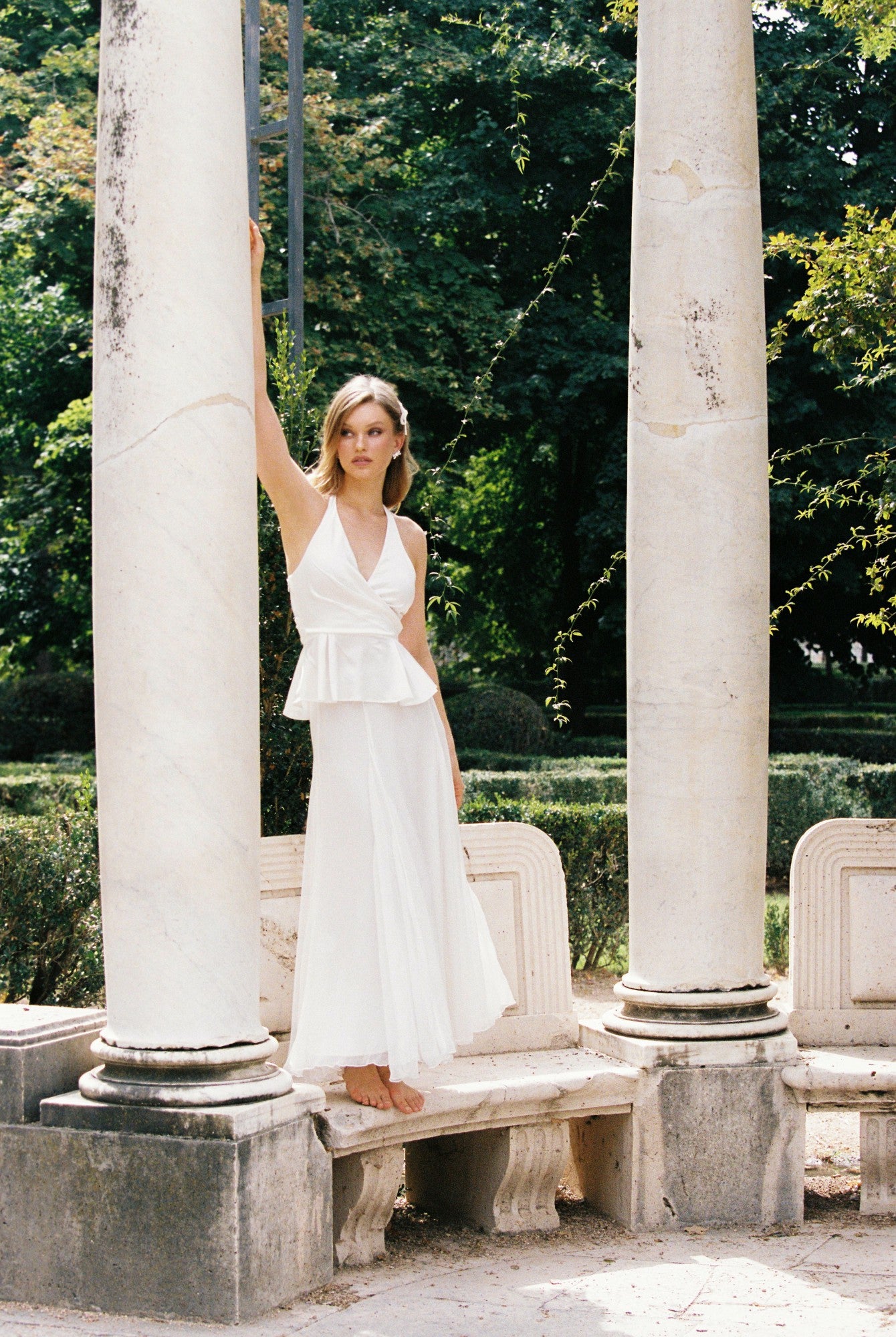 Nana Jacqueline Valencia Skirt: White Maxi Skirt for Bridal Shower White