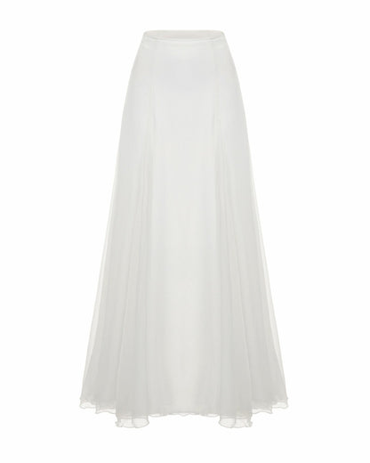 Nana Jacqueline Valencia Skirt: White Maxi Skirt for Bridal Shower White