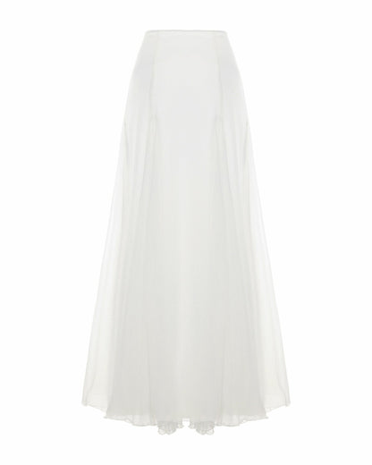 Nana Jacqueline Valencia Skirt: White Maxi Skirt for Bridal Shower White