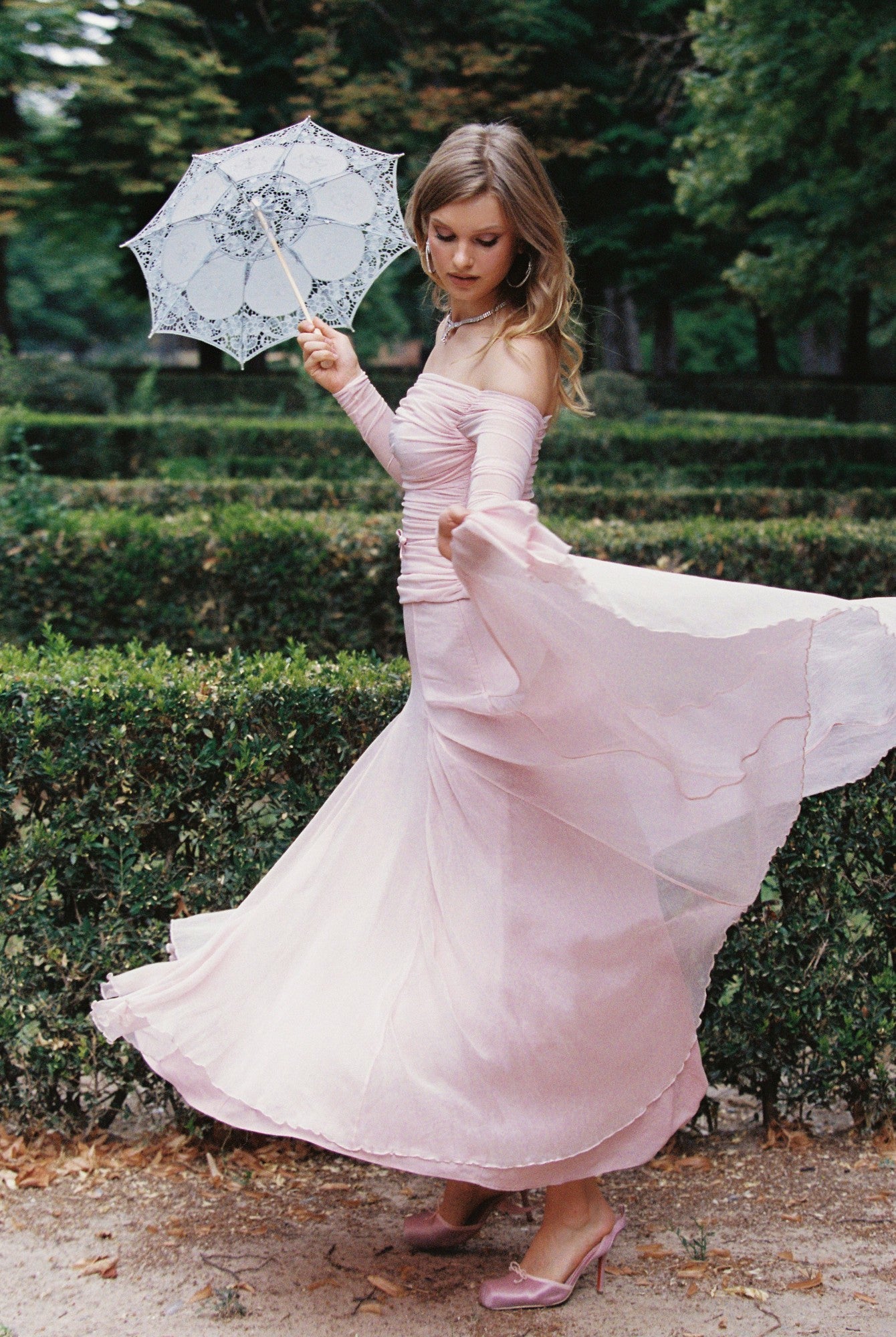 Nana Jacqueline Valencia Skirt: Pink Maxi Skirt for Garden Party Pink