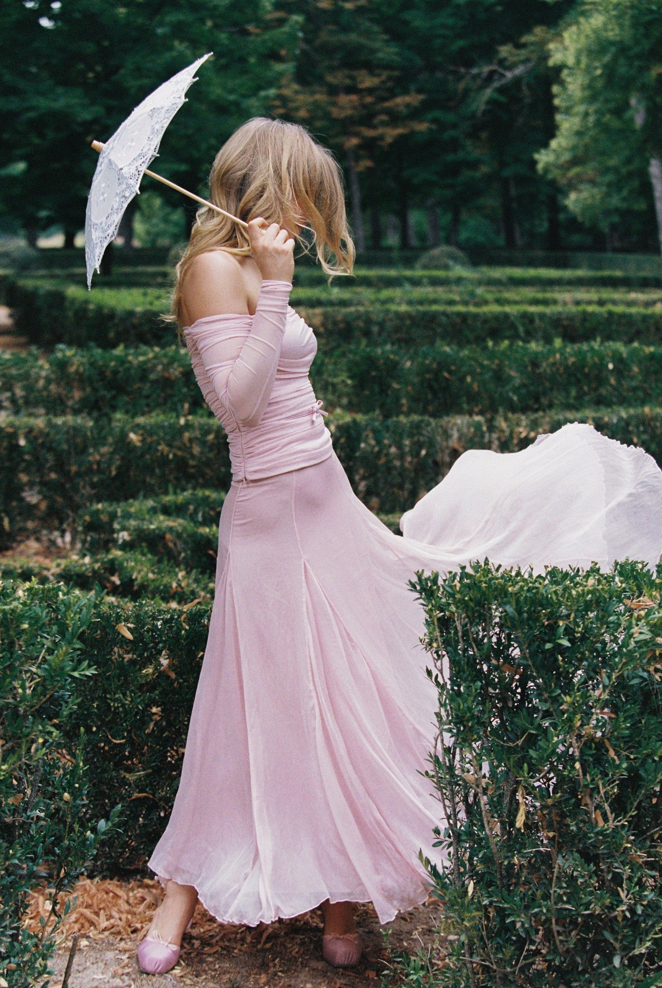 Nana Jacqueline Valencia Skirt: Pink Maxi Skirt for Garden Party Pink