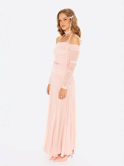 Nana Jacqueline Valencia Skirt: Pink Maxi Skirt for Garden Party Pink