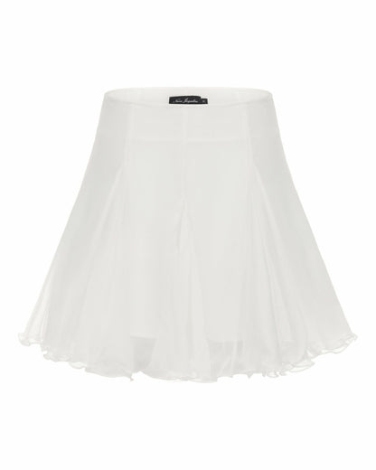 Nana Jacqueline Verena Skirt: White Mini Skirt for Bridal Shower White