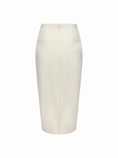 Nana Jacqueline Claira Skirt: Off-White Midi Skirt for Bridal Shower Off-white