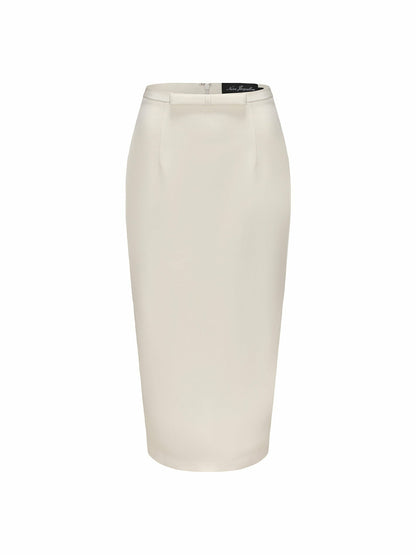 Nana Jacqueline Claira Skirt: Off-White Midi Skirt for Bridal Shower Off-white