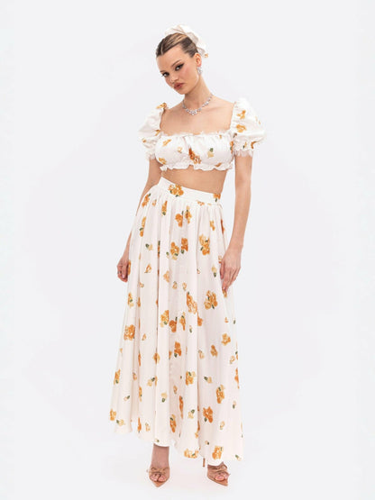Nana Jacqueline Theodora Skirt: Floral Maxi Skirt for Garden Party Floral