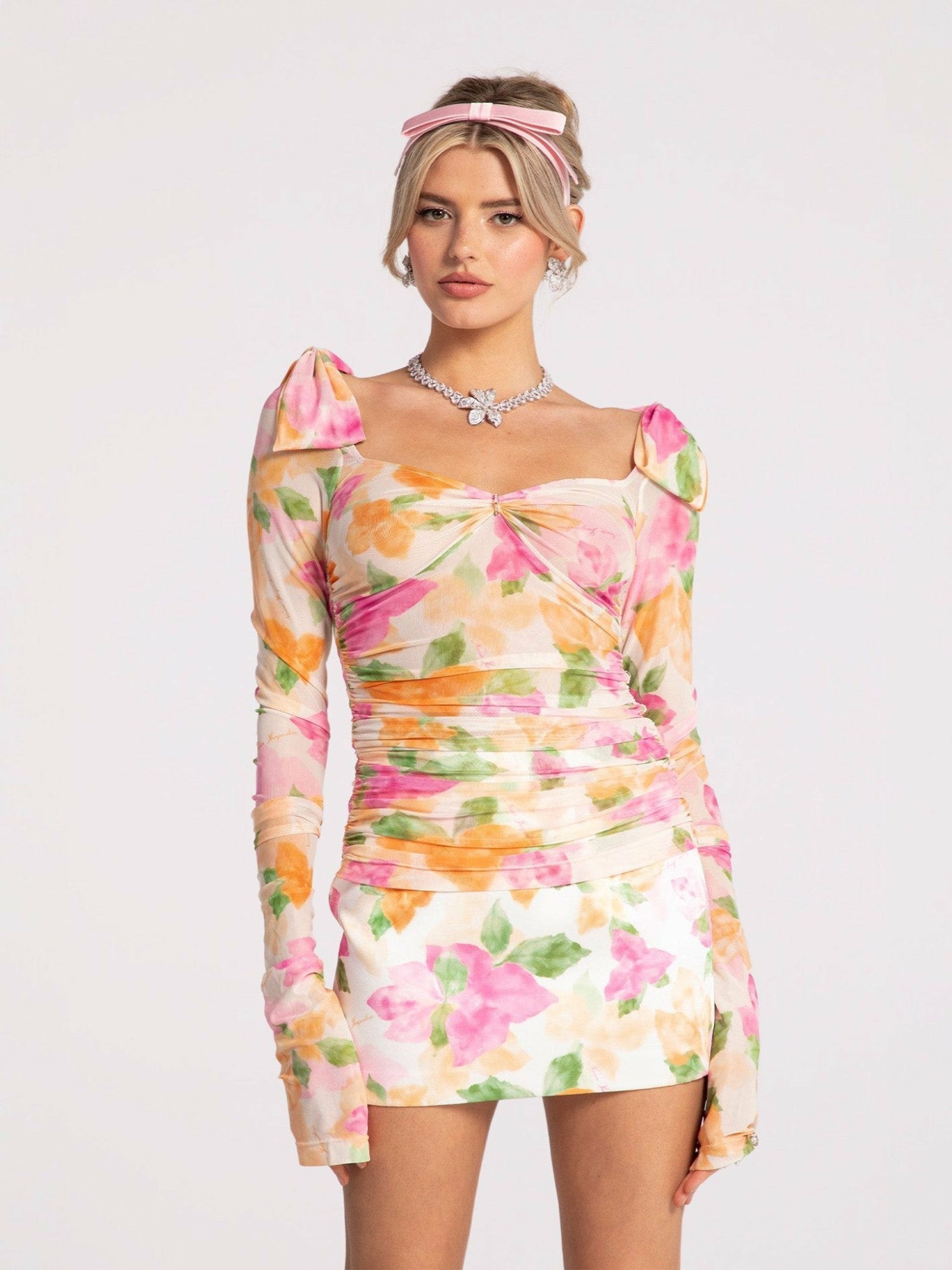 Nana Jacqueline Emilia Satin Skirt: Floral Mini Skirt for Birthday Celebration Floral