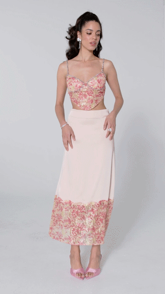 Nana Jacqueline Mia Skirt: Pink Midi Skirt for Garden Party Pink