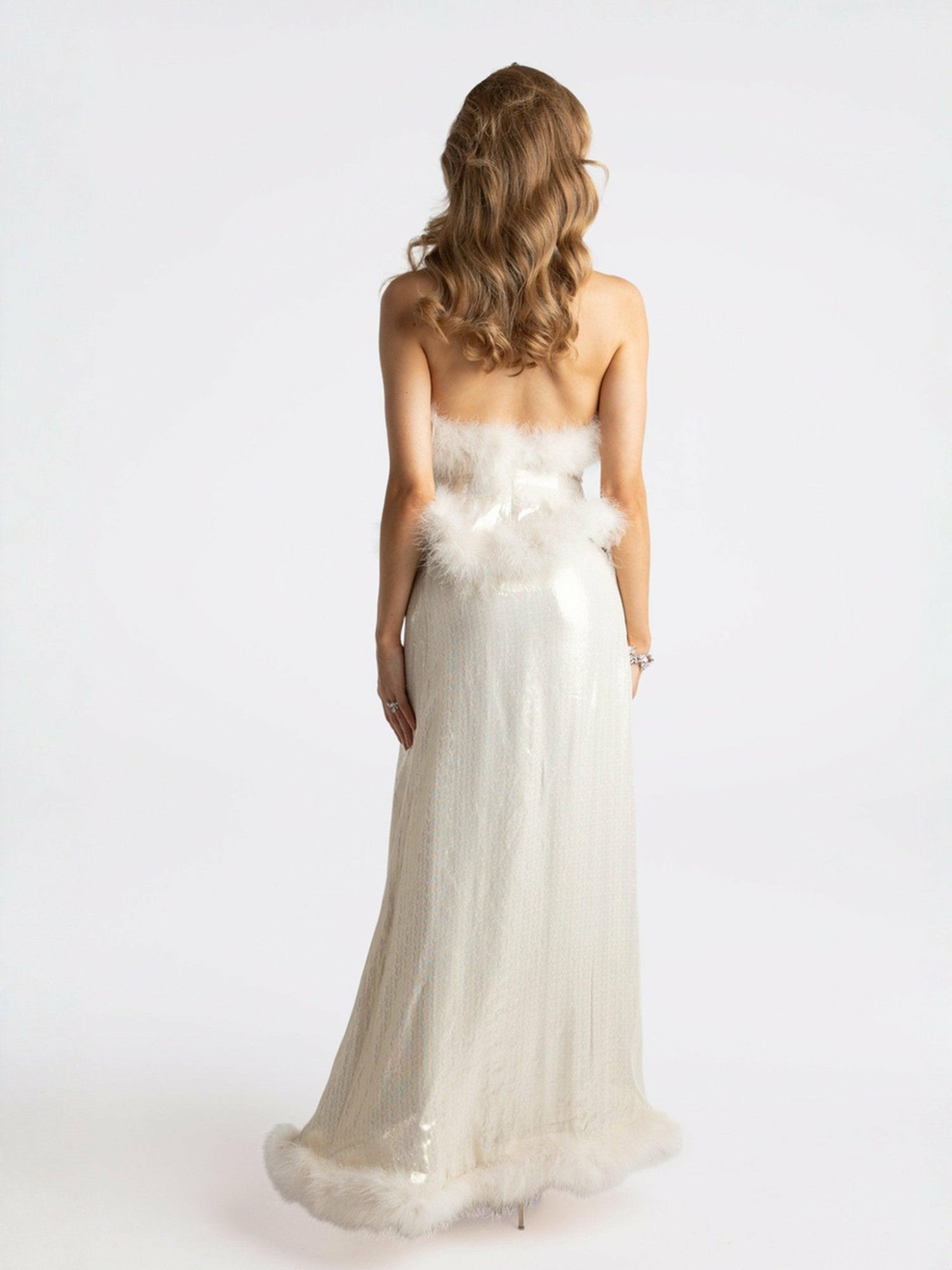 Nana Jacqueline Christina Velvet Skirt: White Skirt for Engagement Party White