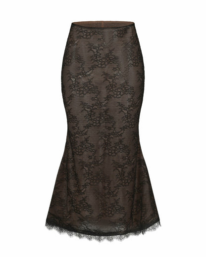 Nana Jacqueline Evelina Skirt: Black Midi Skirt for Cocktail Party Black
