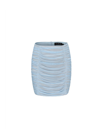Nana Jacqueline Aurora Mini Skirt: Pale Blue Mini Skirt for Birthday Celebration
 – Nana Jacqueline Pale Blue