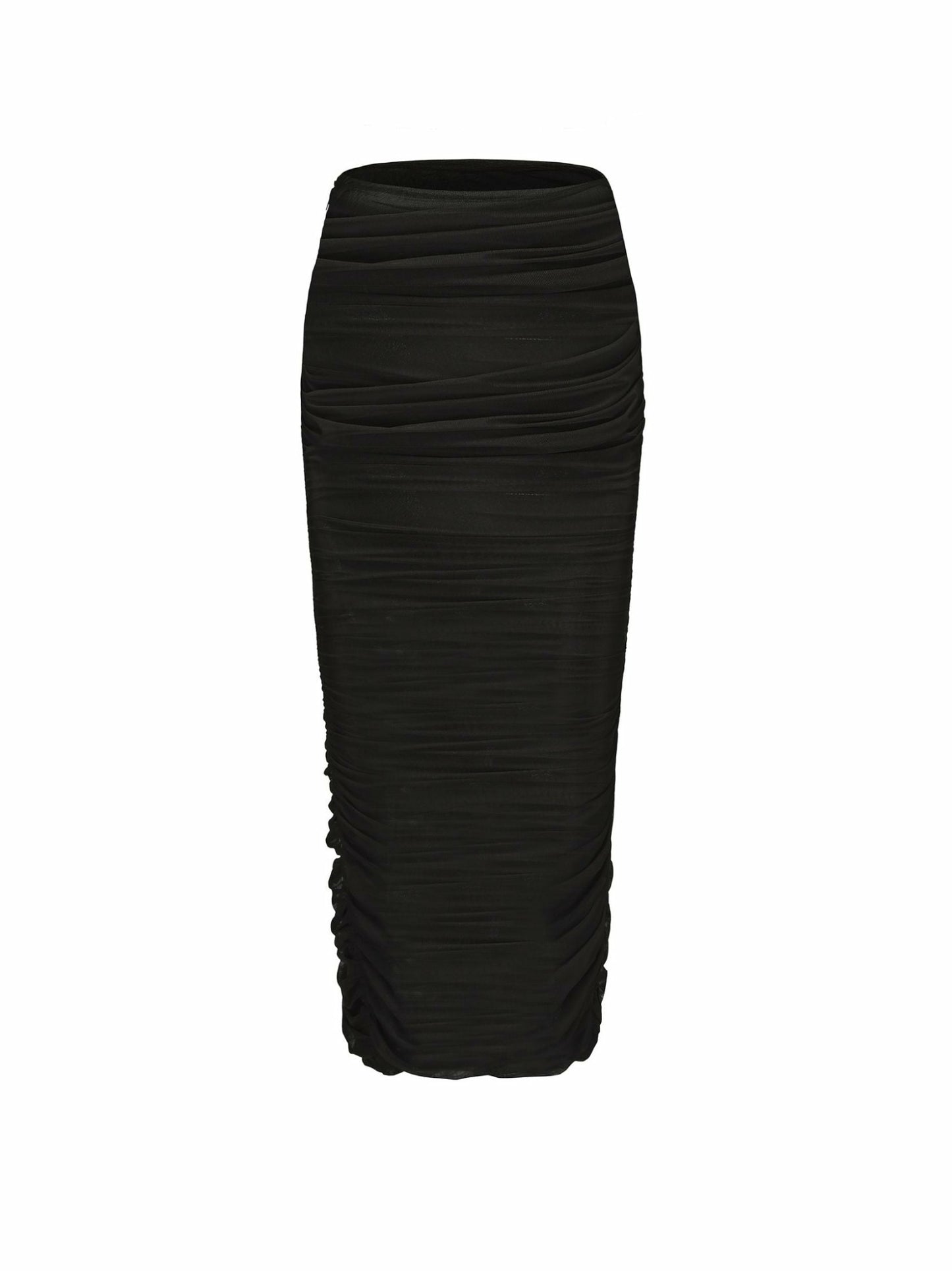 Nana Jacqueline Pia Mesh Skirt: Black Midi Skirt for Date Night Black