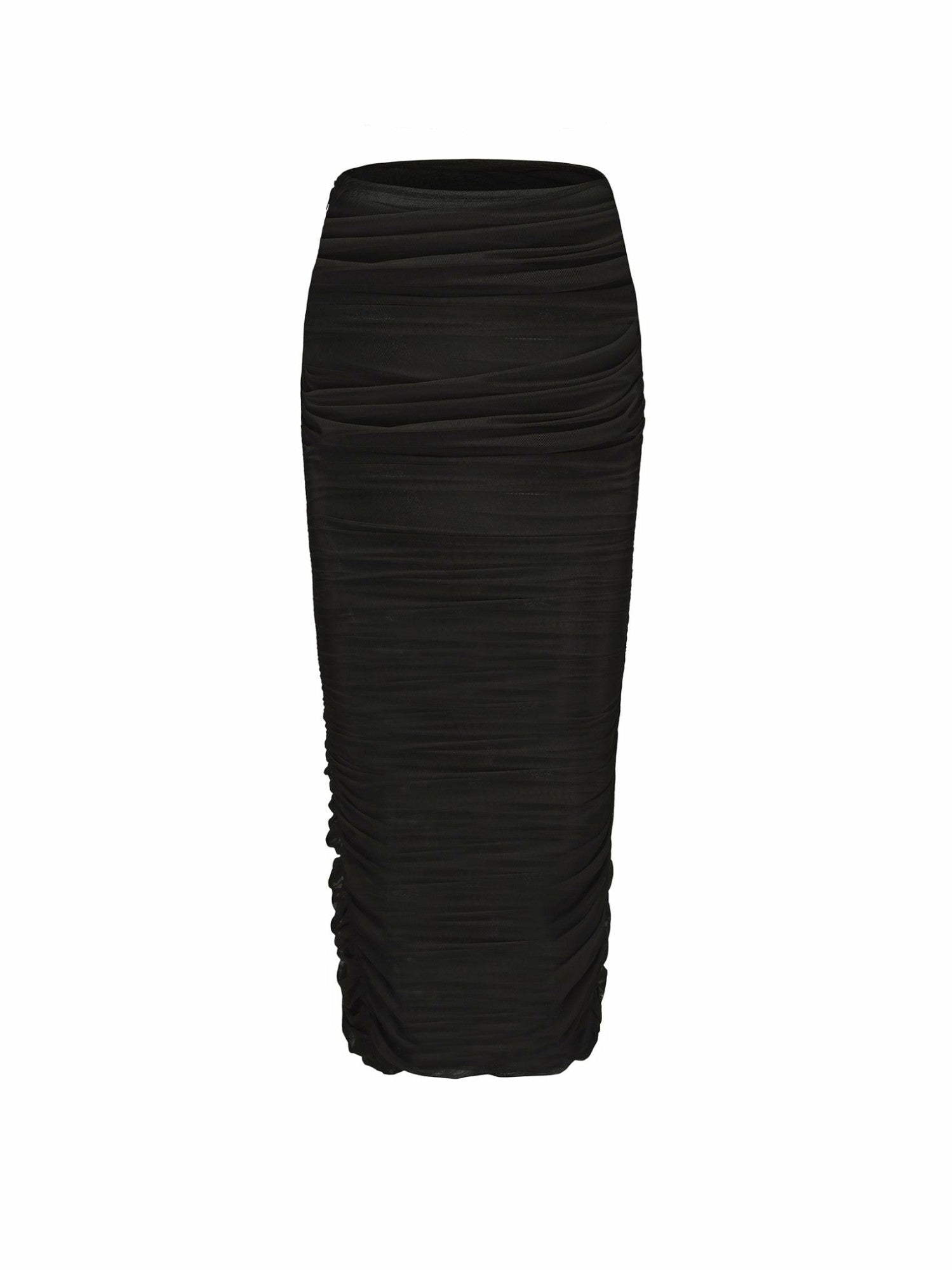Nana Jacqueline Pia Mesh Skirt: Black Midi Skirt for Date Night Black