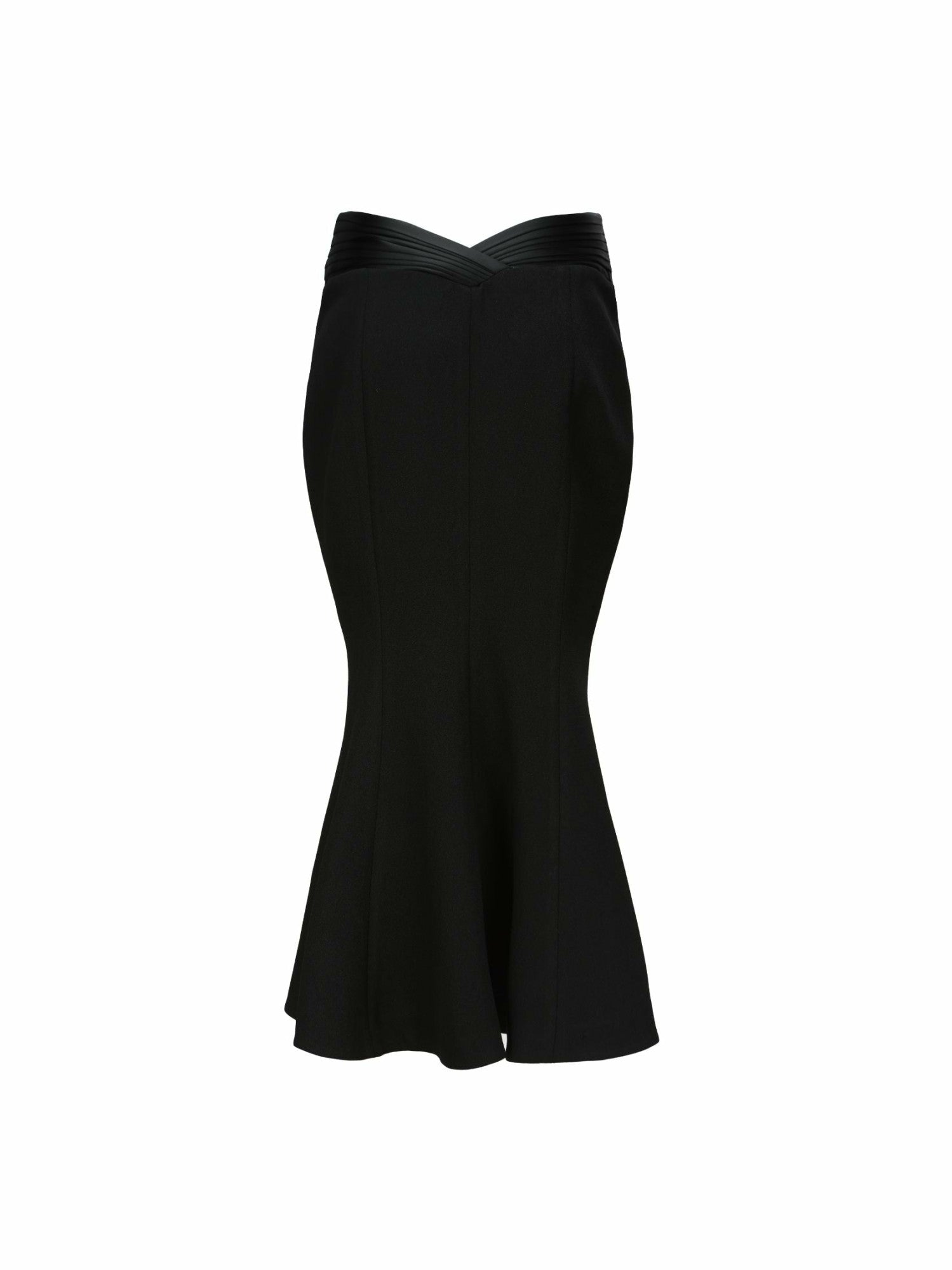 Nana Jacqueline Belle Satin Skirt: Black Midi Skirt for Cocktail Party Black