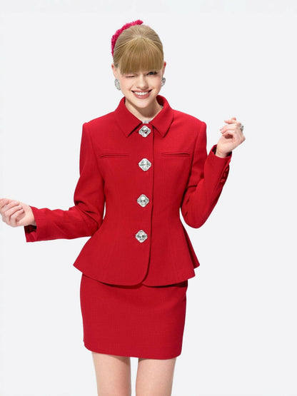 Nana Jacqueline Vanessa Skirt: Red Skirt for Holiday Party Red
