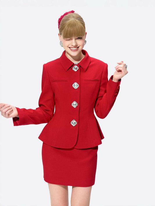 Nana Jacqueline Vanessa Skirt: Red Skirt for Holiday Party Red