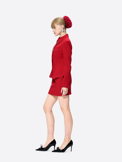 Nana Jacqueline Vanessa Skirt: Red Skirt for Holiday Party Red