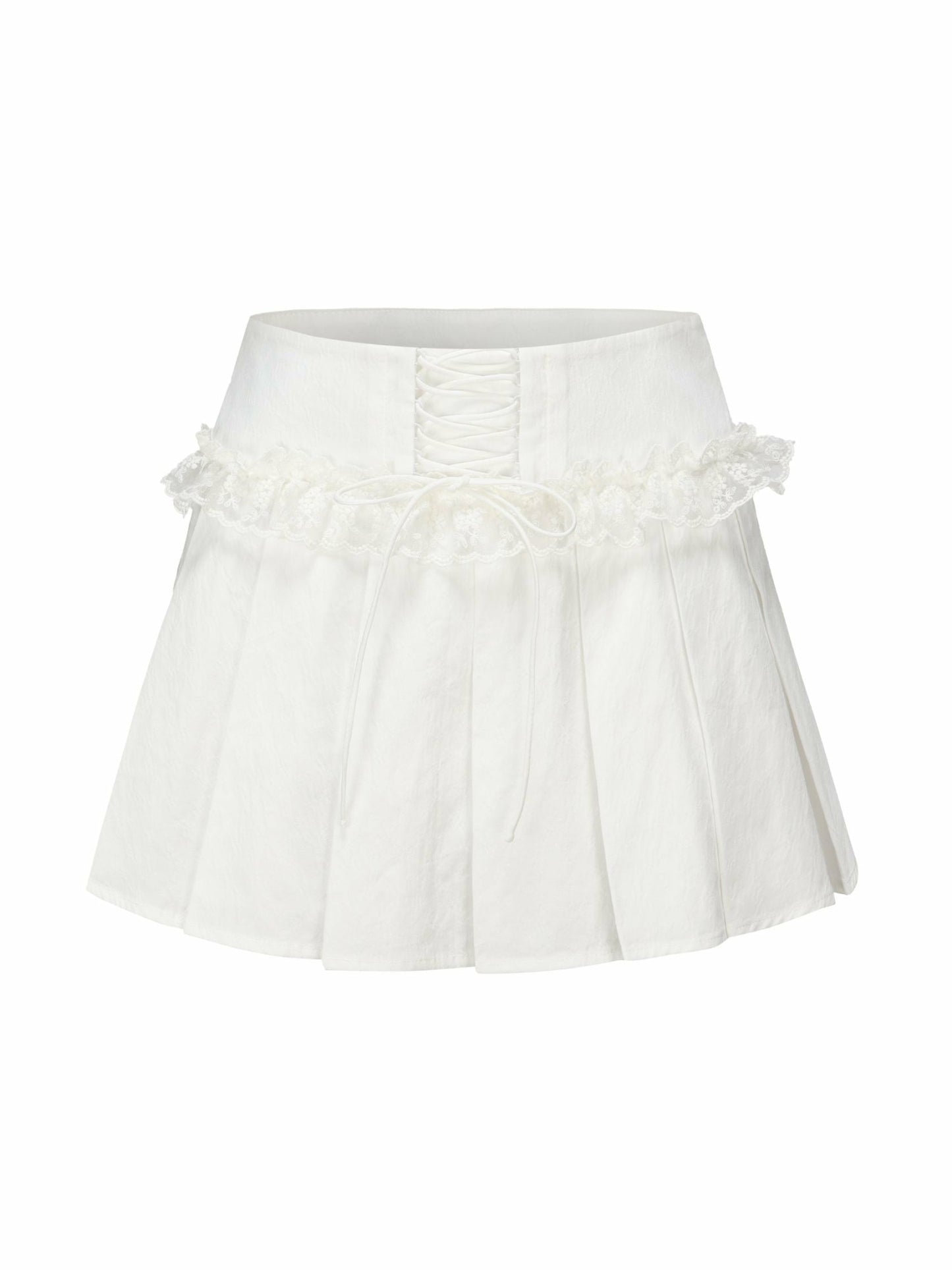 Nana Jacqueline Maddie Lace Skirt: White Mini Skirt for Bridal Shower White