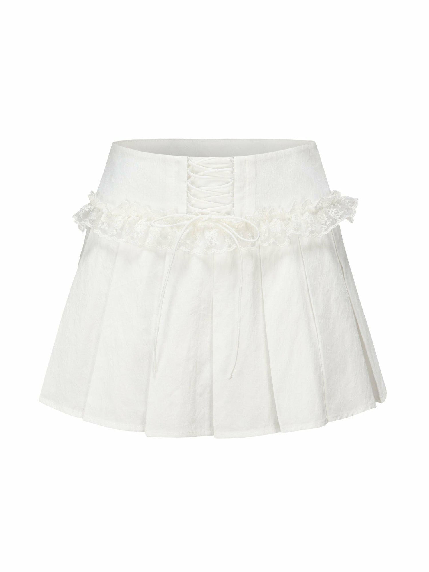 Nana Jacqueline Maddie Lace Skirt: White Mini Skirt for Bridal Shower White