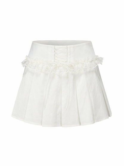 Nana Jacqueline Maddie Lace Skirt: White Mini Skirt for Bridal Shower White