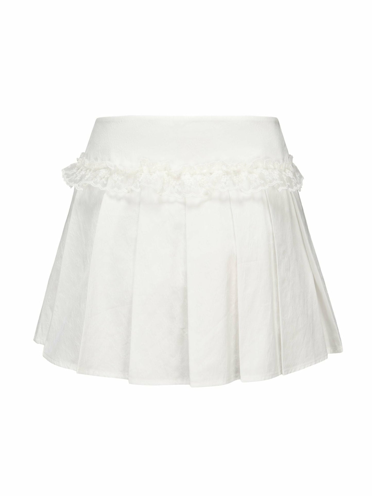 Nana Jacqueline Maddie Lace Skirt: White Mini Skirt for Bridal Shower White