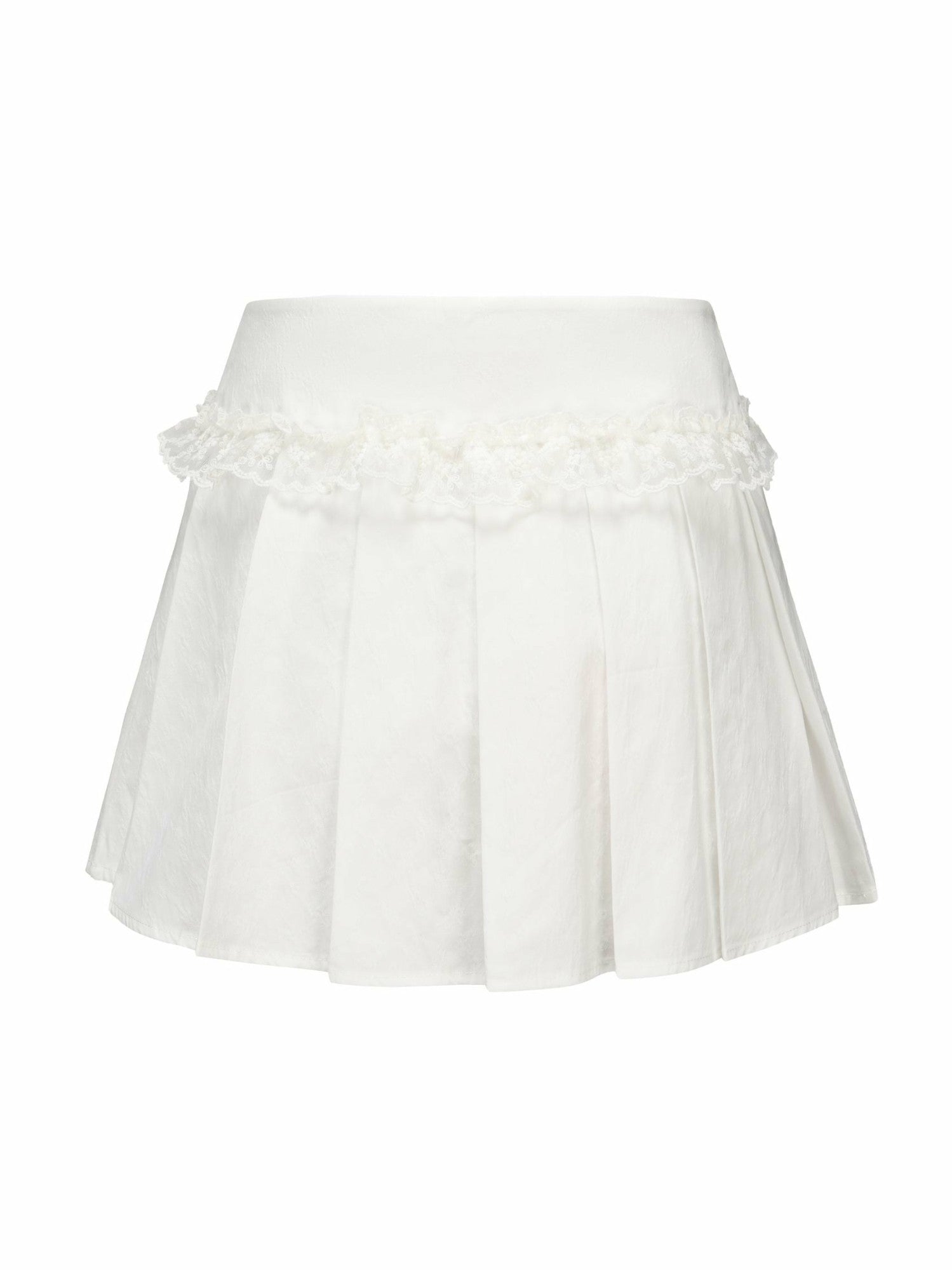 Nana Jacqueline Maddie Lace Skirt: White Mini Skirt for Bridal Shower White