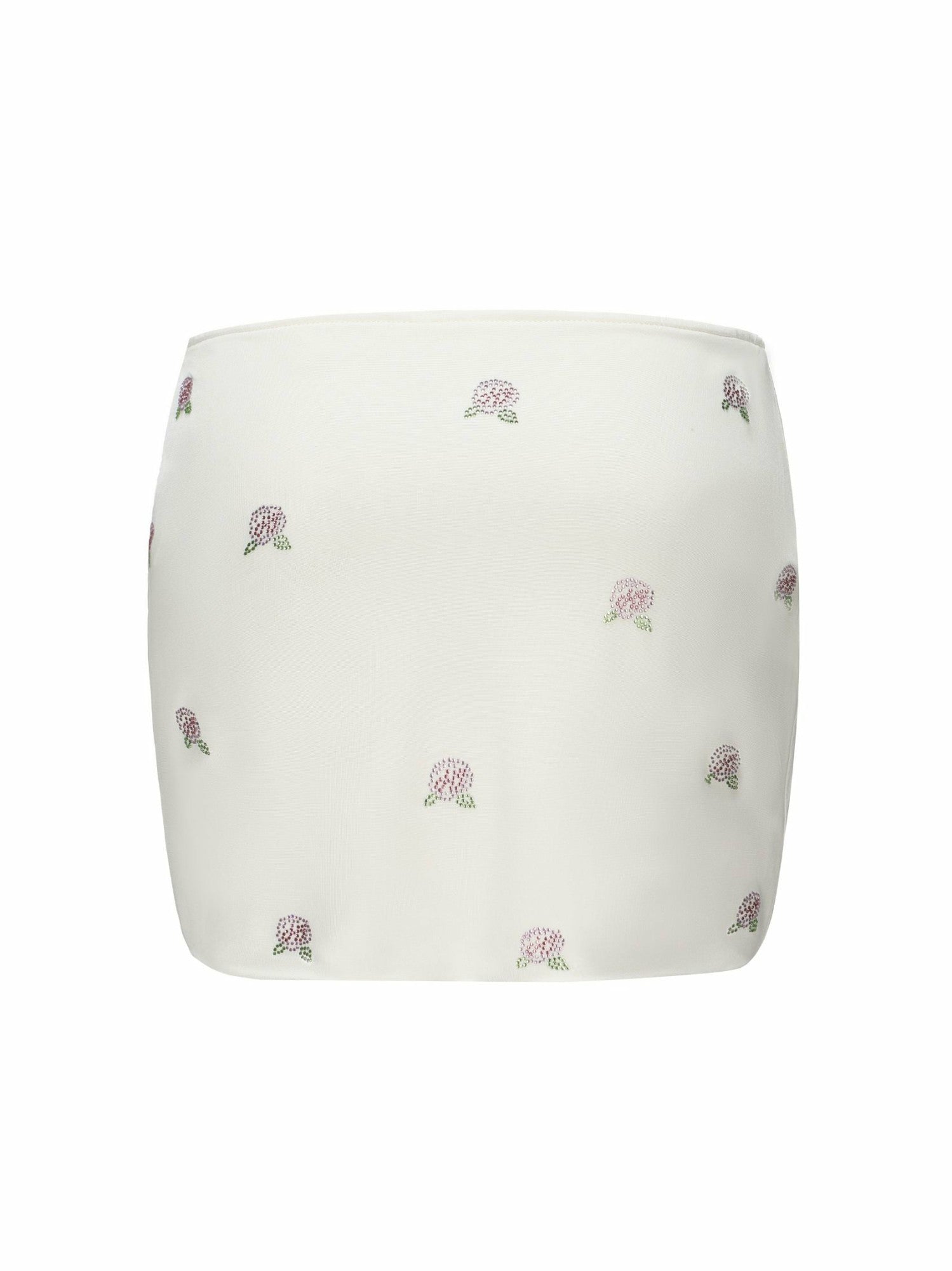 Nana Jacqueline Rosana Embroidered Skirt: White Mini Skirt for Bachelorette White