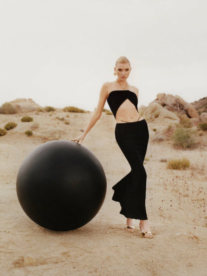 Nana Jacqueline Jasmine Skirt: Black Maxi Skirt for Date Night Black