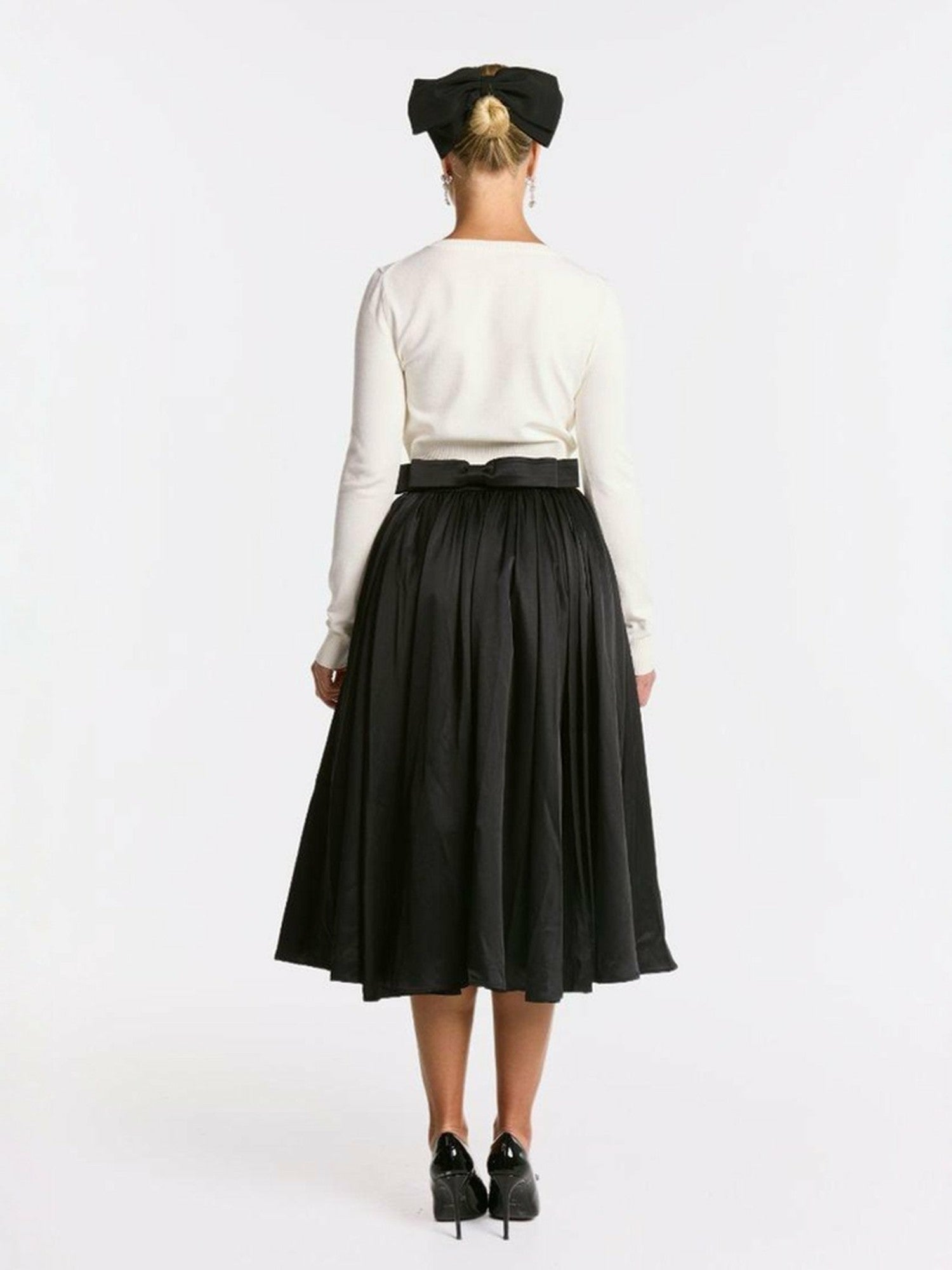 Nana Jacqueline Piper Skirt: Black Midi Skirt for Cocktail Party Black