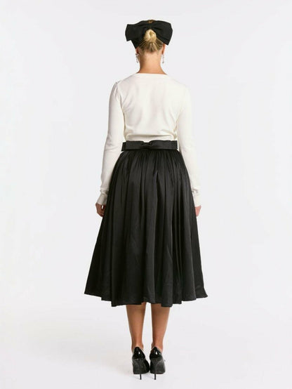 Nana Jacqueline Piper Skirt: Black Midi Skirt for Cocktail Party Black