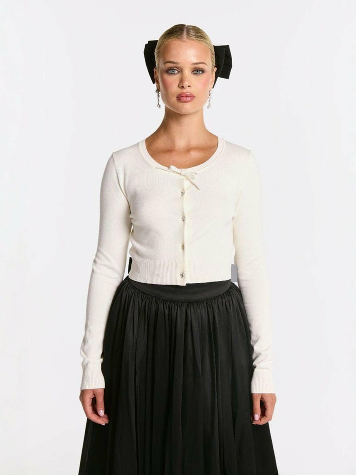 Nana Jacqueline Piper Skirt: Black Midi Skirt for Cocktail Party Black