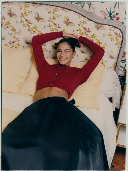 Nana Jacqueline Piper Skirt: Black Midi Skirt for Cocktail Party Black